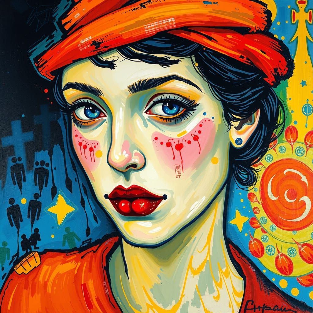 Vibrant Expressionist Realism Masterpiece in Gouache