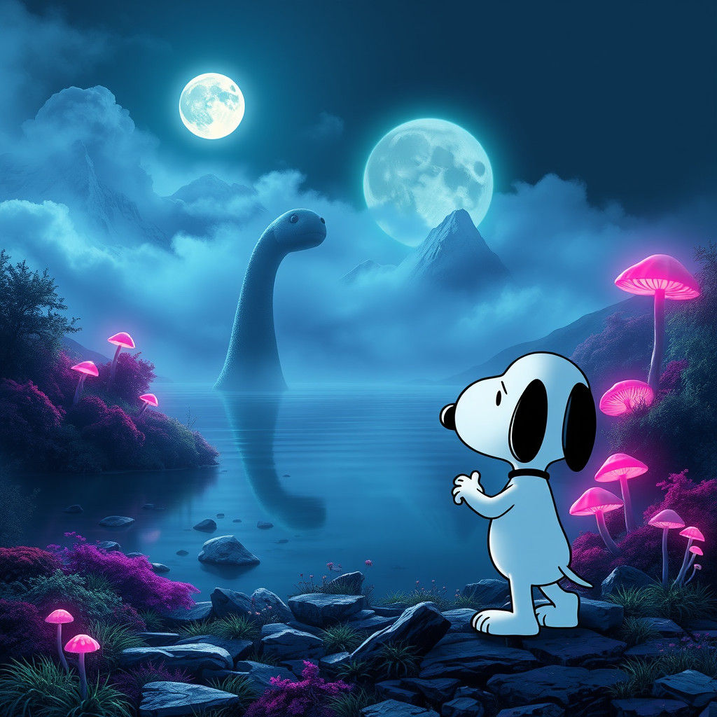 Snoopy's Cyberpunk Loch Ness Monster Encounter
