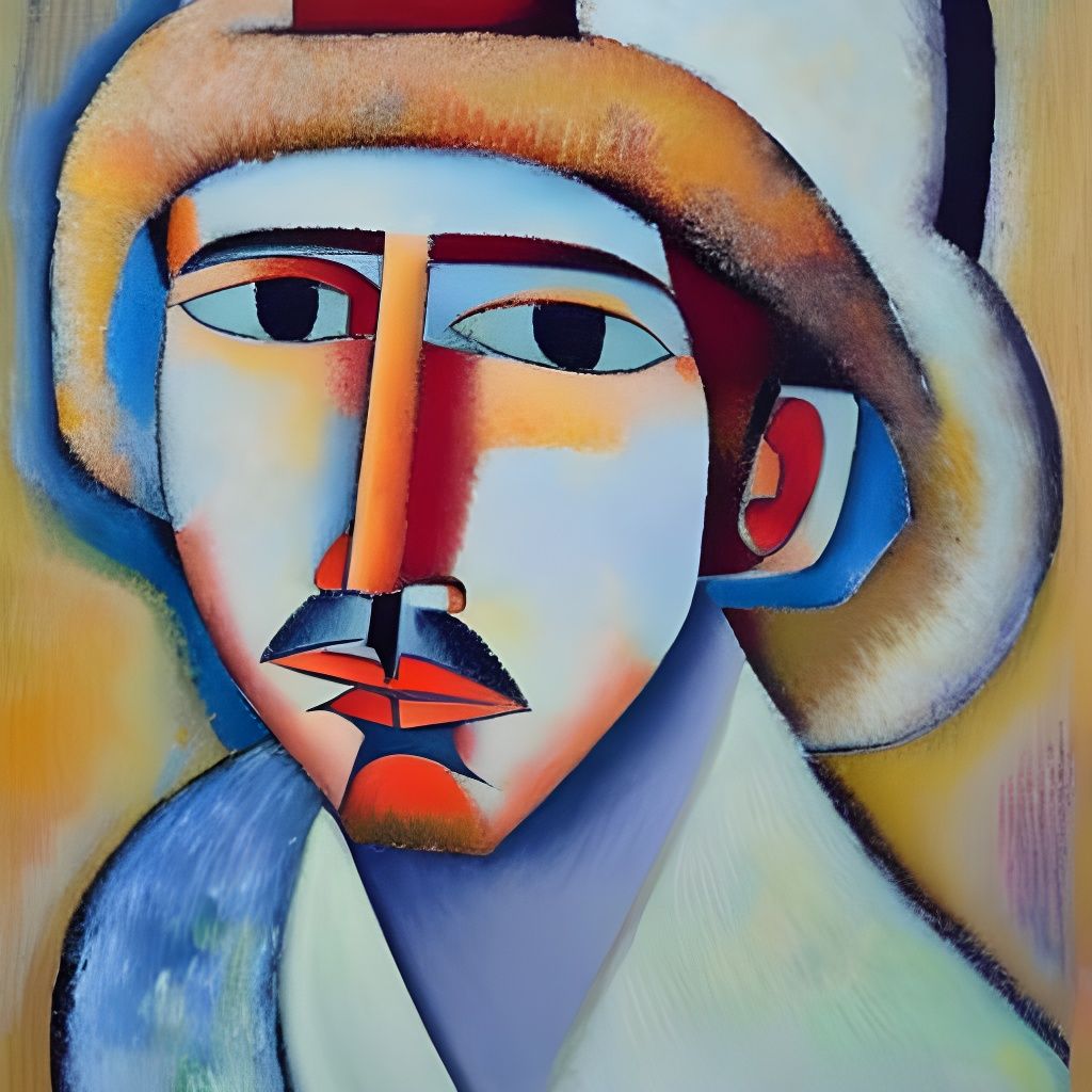 Elegant Young Man in Soft Focus Oil Painting