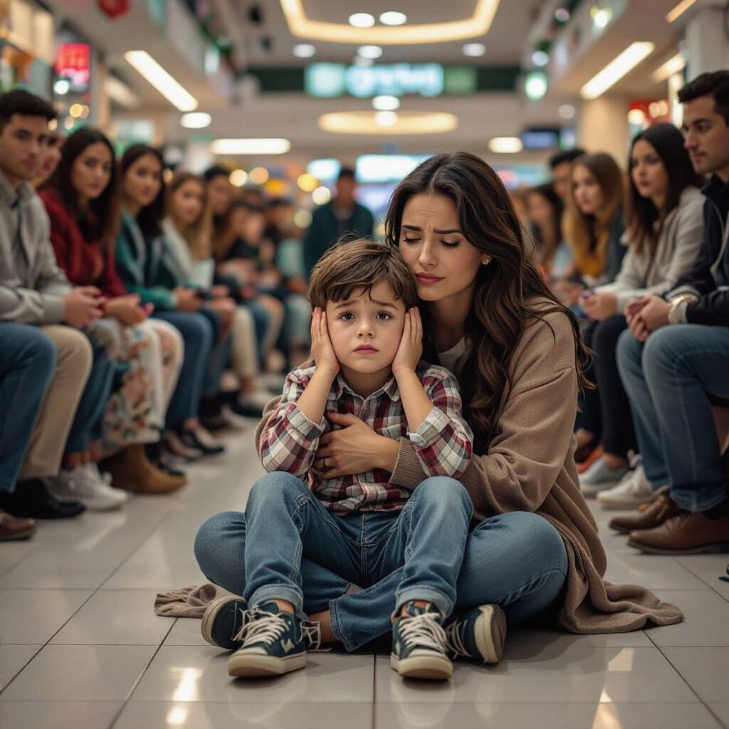 Distressed Child with Autism in Public Place