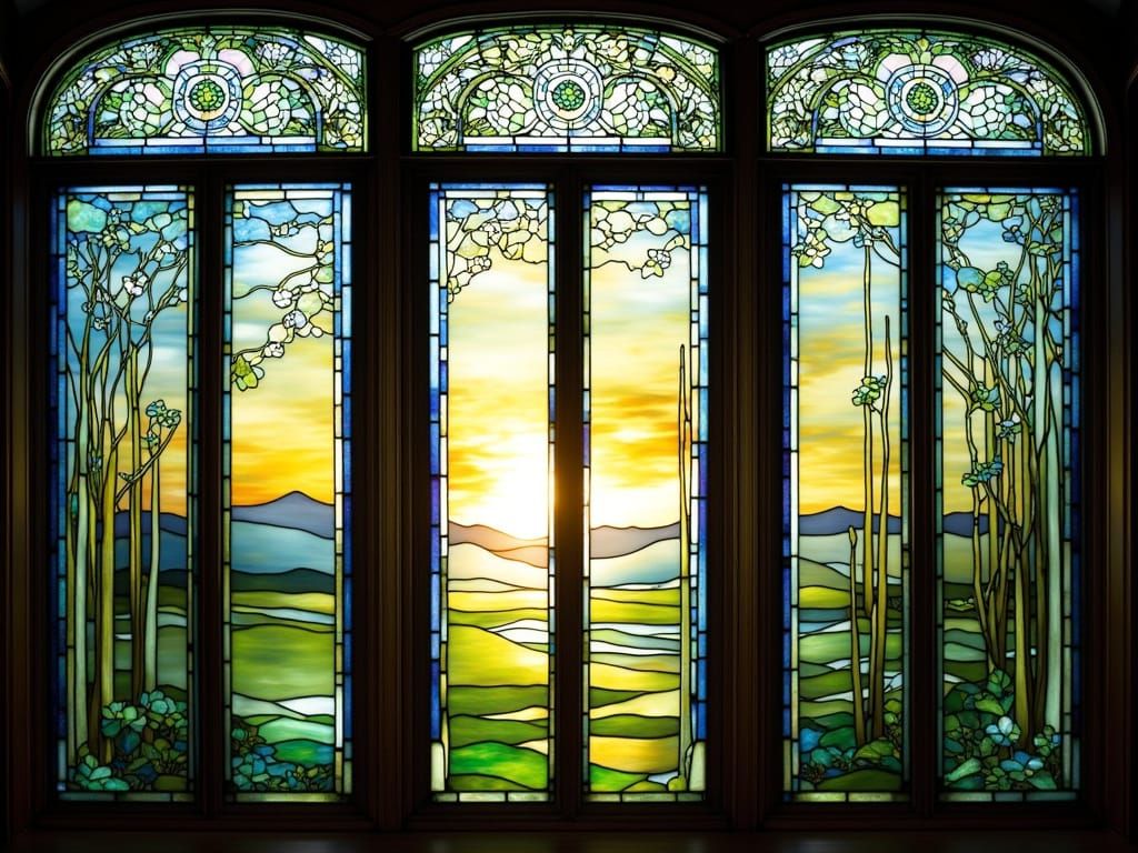 Stained Glass Apollo Window at Sunrise