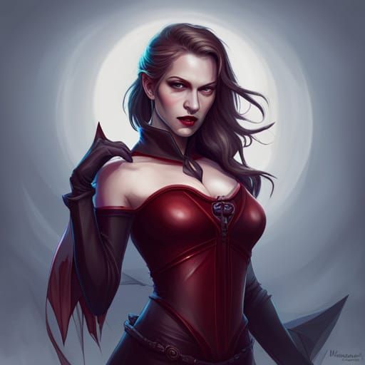Beautiful Vampire Portrait in Hyperdetailed Style