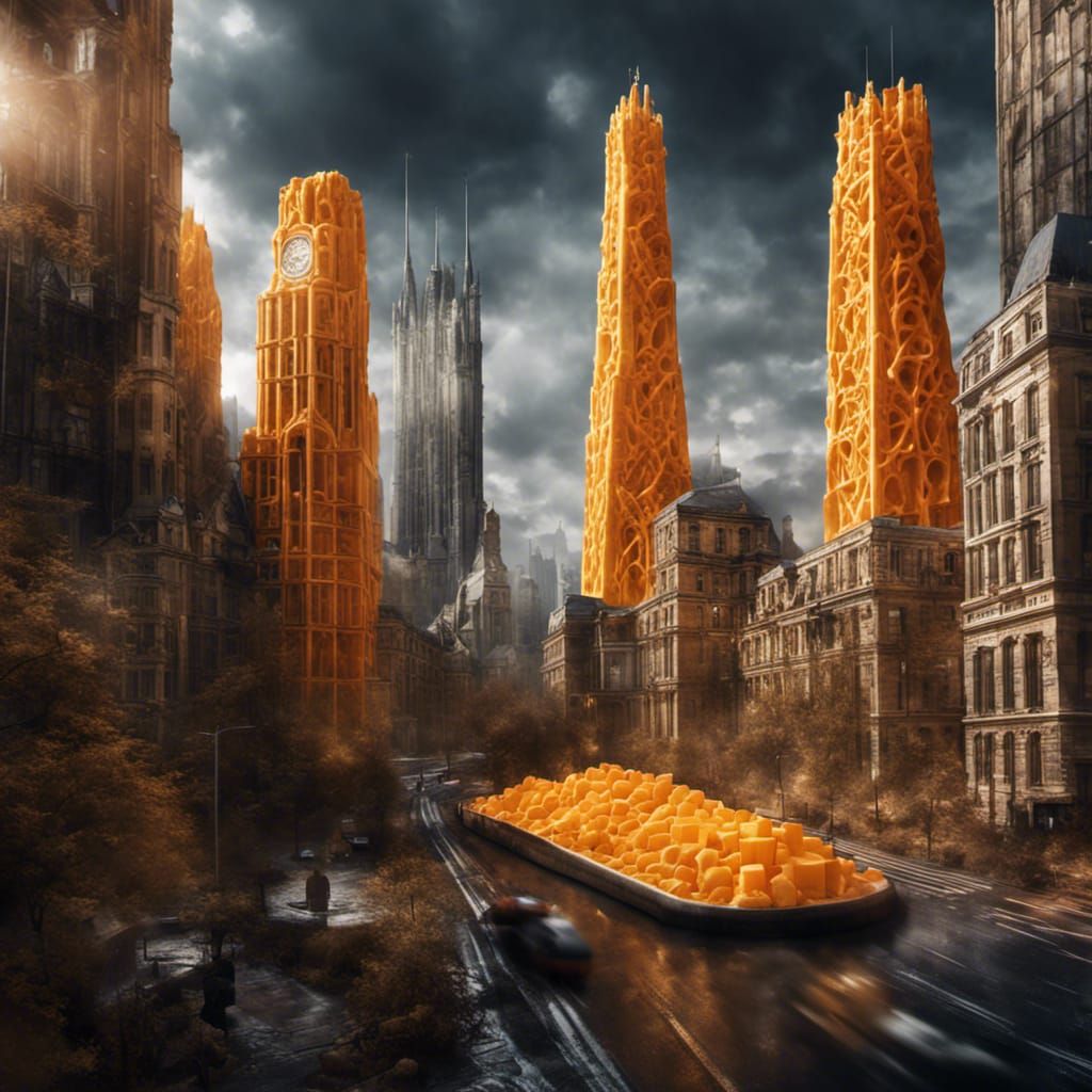 Cheddar cheese buildings
