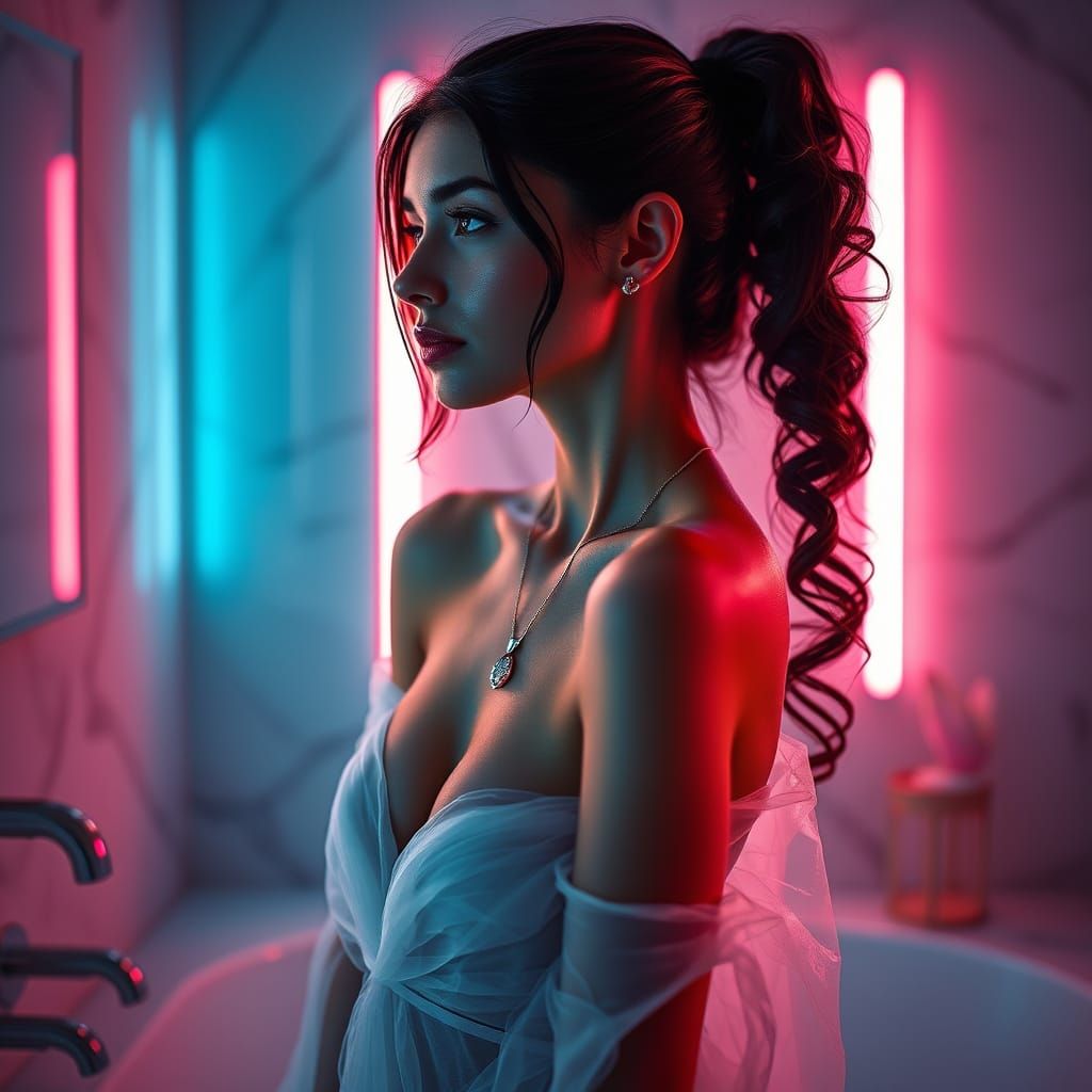 a slender elegant european woman