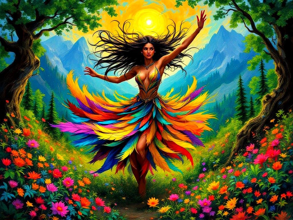 Fauvism Native American Indian woman