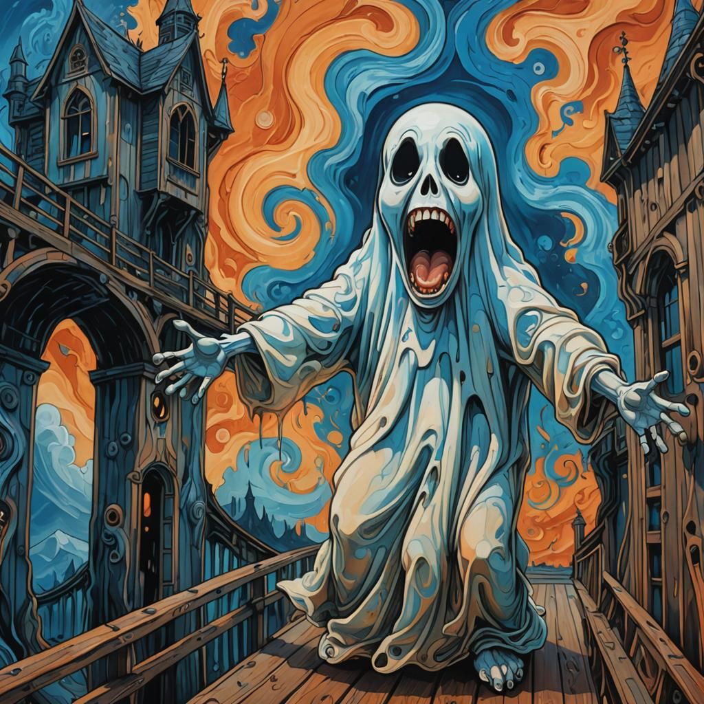 Psychedelic Gothic Ghost Screaming in Anguish