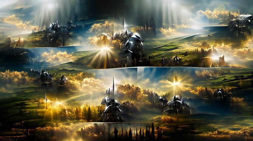 Knights Duel in Sunshine: Matte Painting