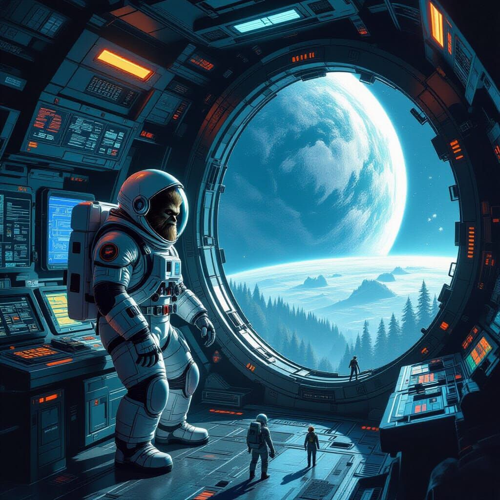 Sasquatch Operates Space Station Above Searching Earth in Re...