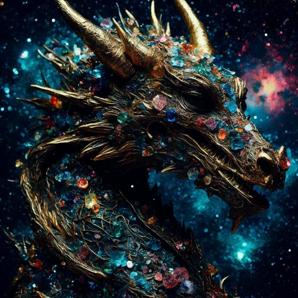 Surreal Crystal Dragon Optical Illusion