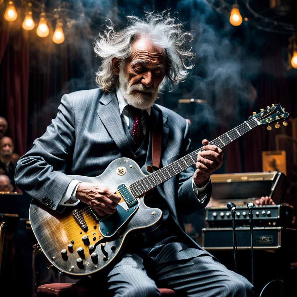Smoky Cafe Blues: An Old Man's Electric Guitar