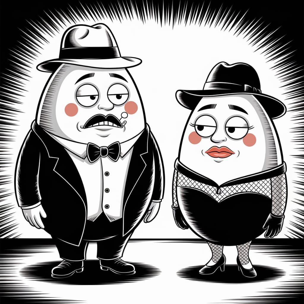 Gonzo Noir Comic: Overexpressive Egg Detectives