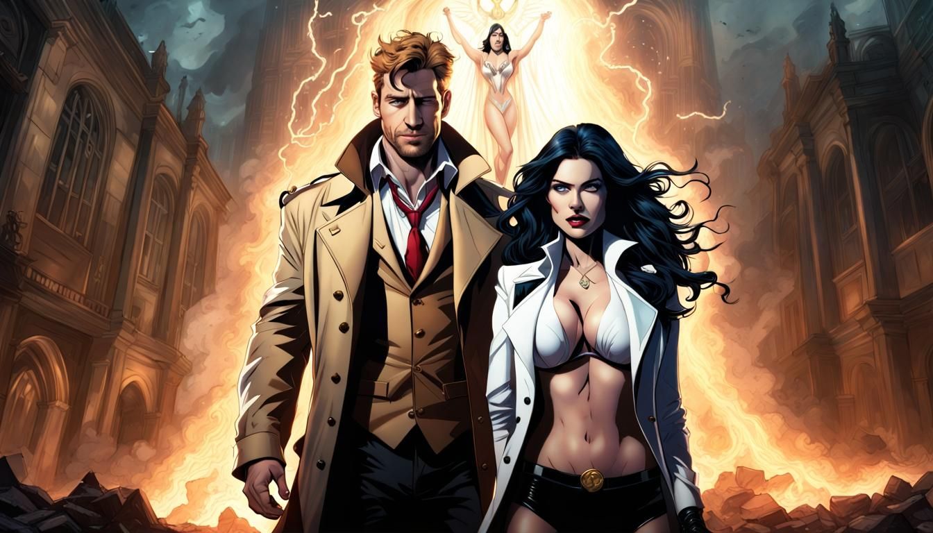 Constantine and Zatanna from DC comics.