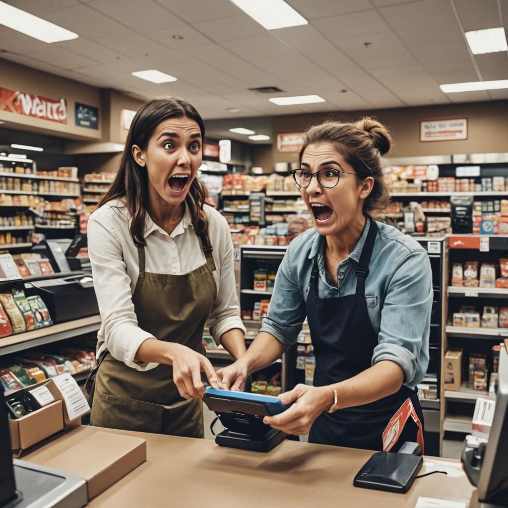 Angry Customer Yelling at Cashier
