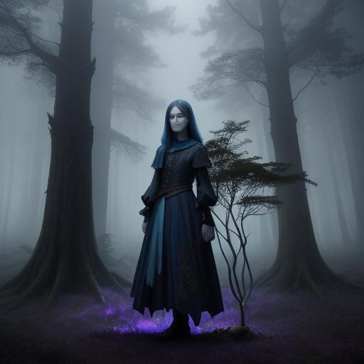 Creepy Girl in Magnificent Forest: Fantasy Matte Painting