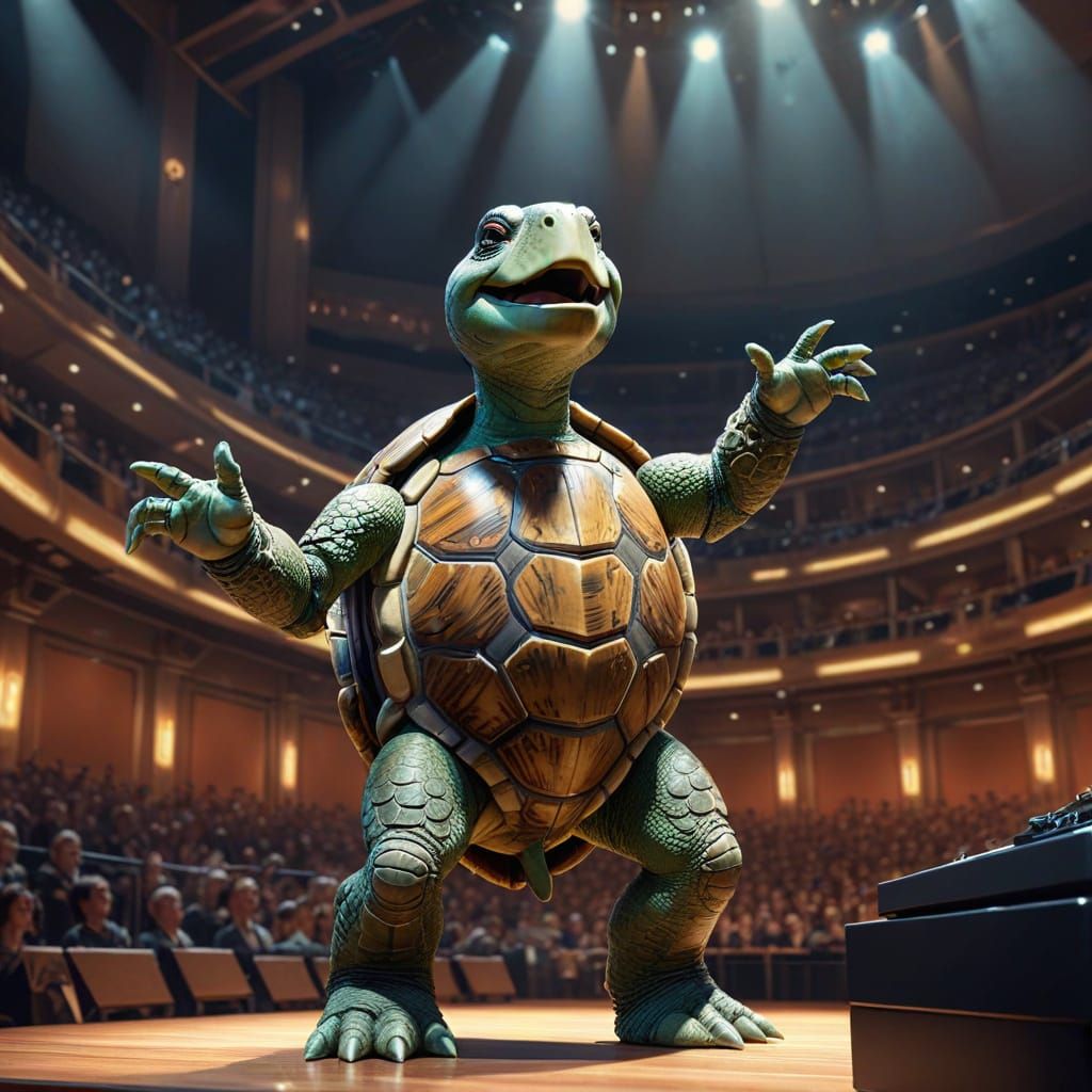 Singing Turtle in Concert Hall: Anime Style