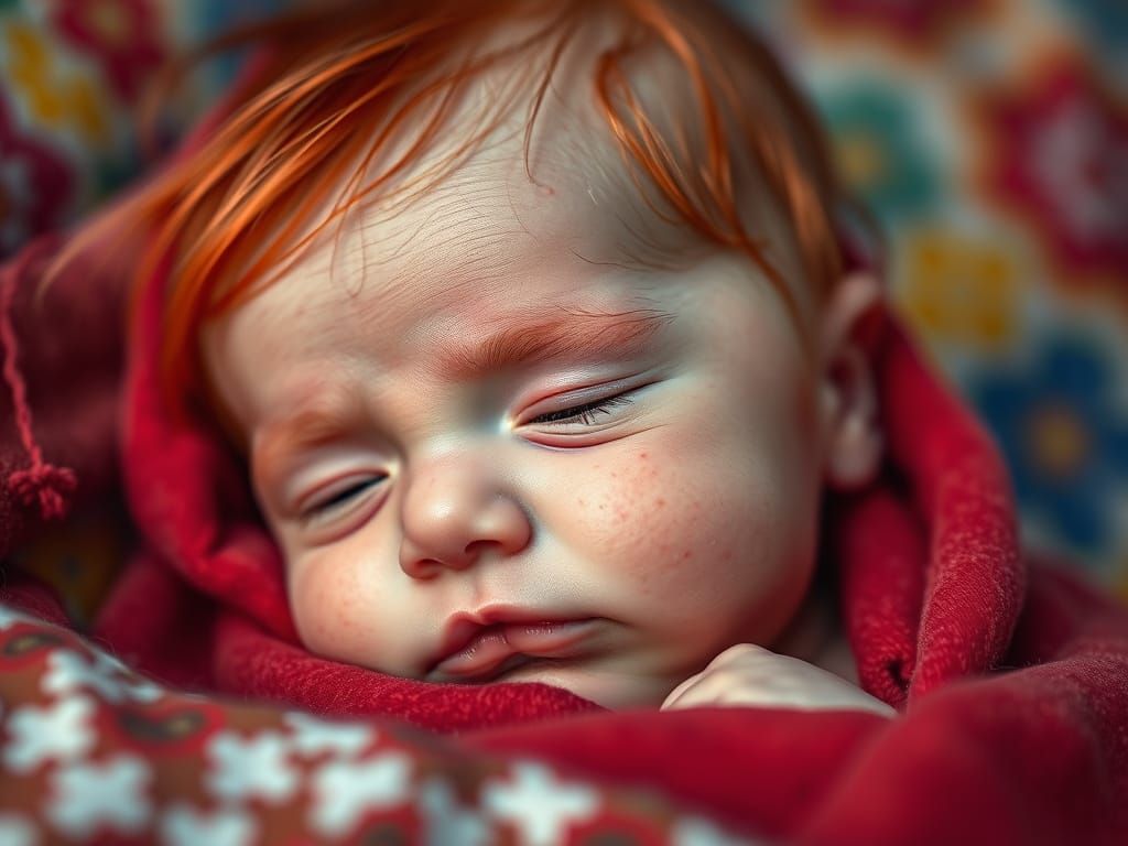 Vibrant Newborn Portrait in Hyper-Realistic Style