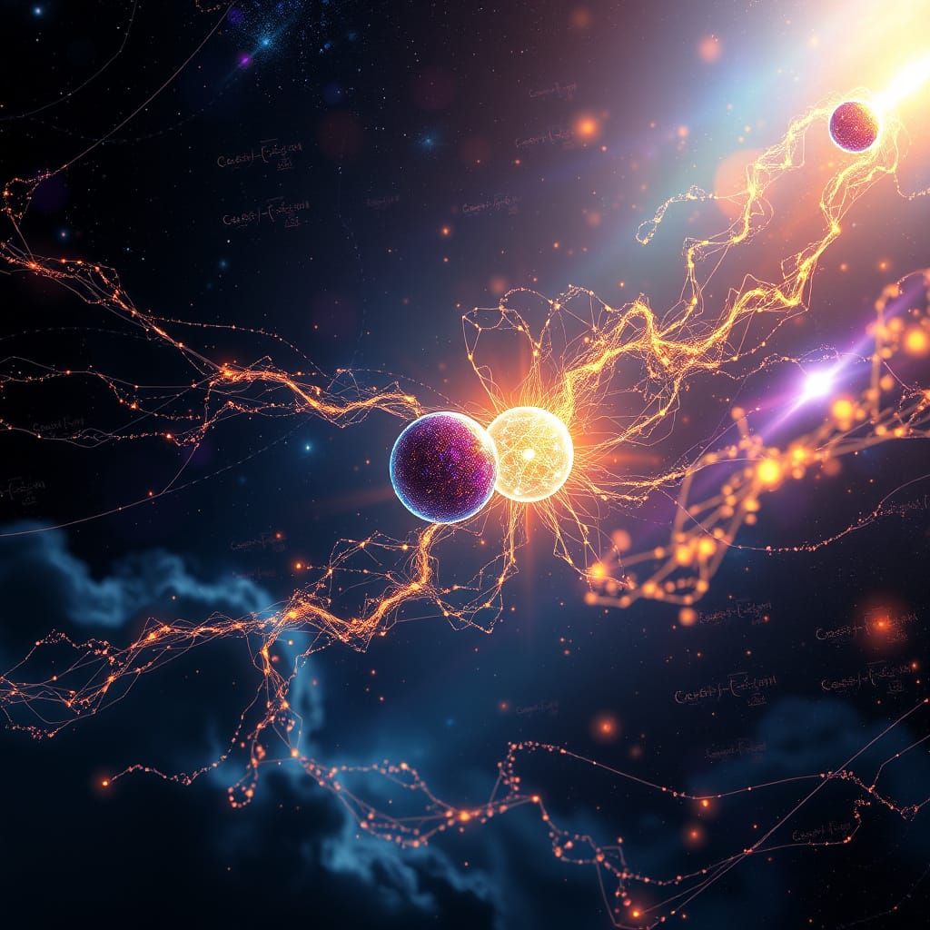 Hyper-Realistic Quantum Entanglement Depiction in Cosmic Fut...