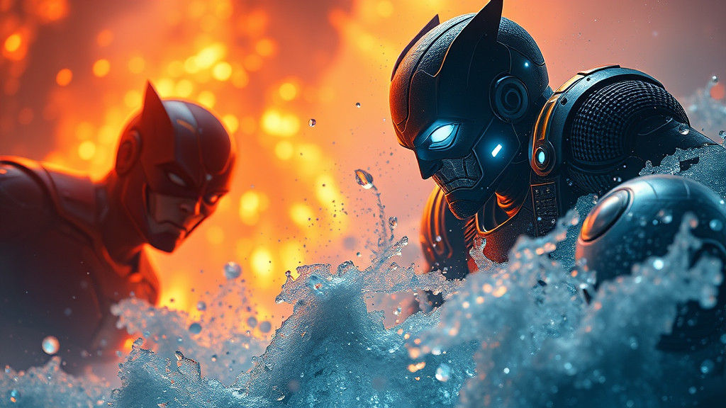 Happy Couple in Money Storm, Marvel-Inspired Art