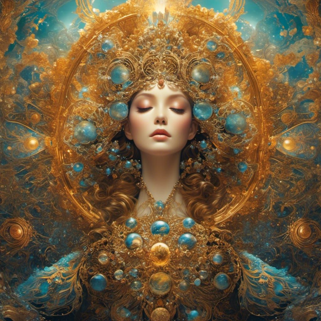 Sleeping Baby with Crystalline Floral Details