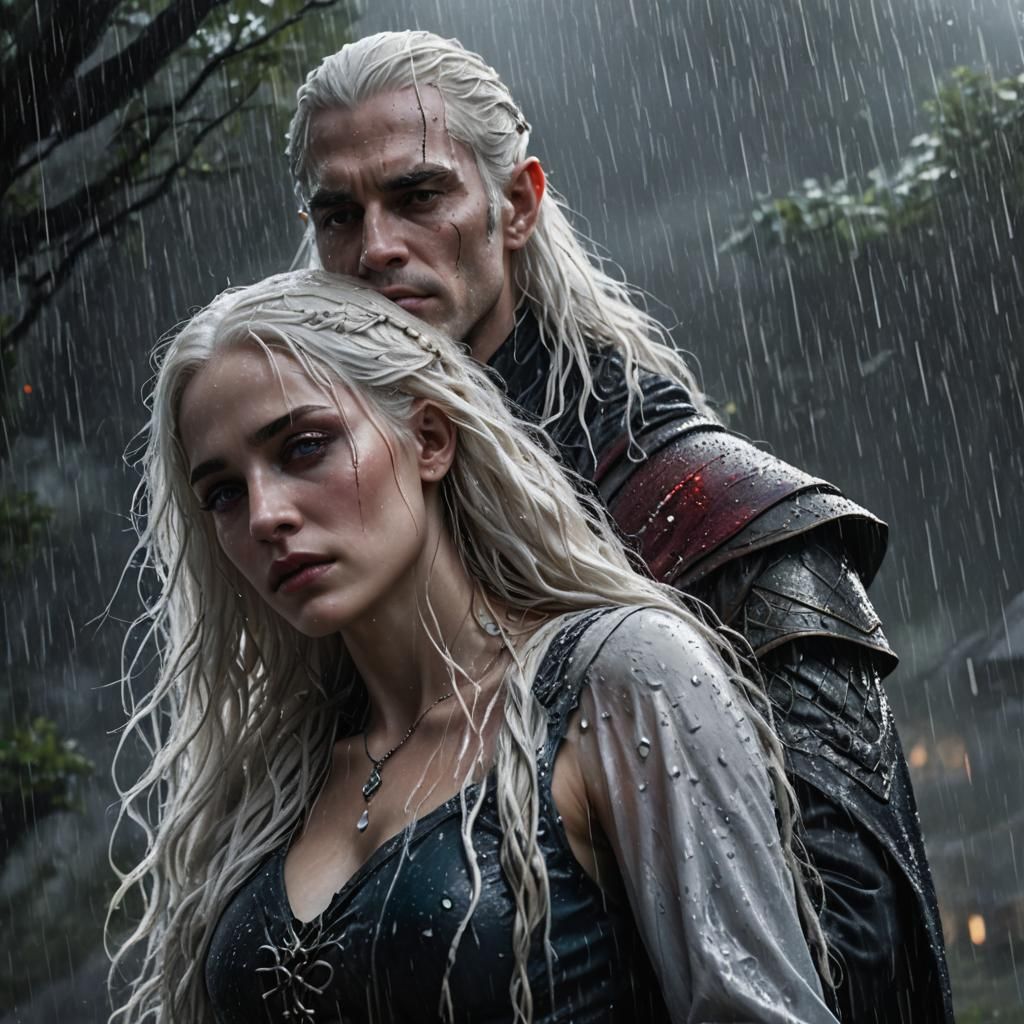 Gothic Fantasy: Elf in Rain, Digital Matte Painting