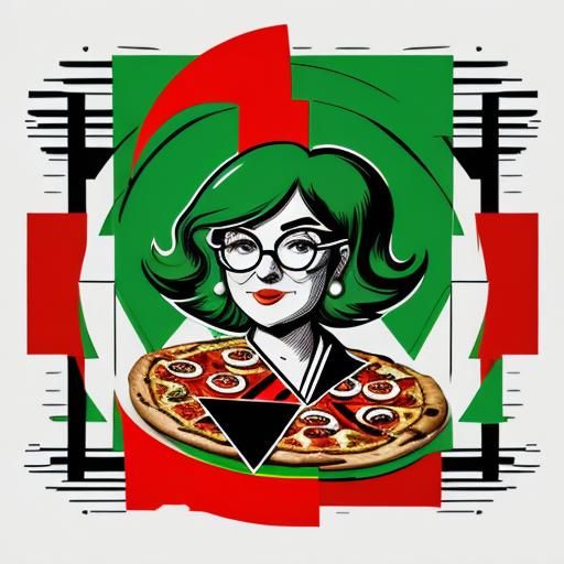 Pizzeria Delivery Logo in Bauhaus Pop Art Style