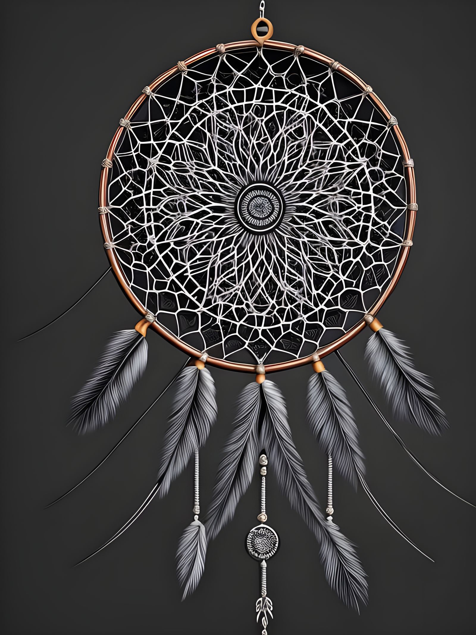 Gothic Bone Dreamcatcher in Hyperrealistic Style