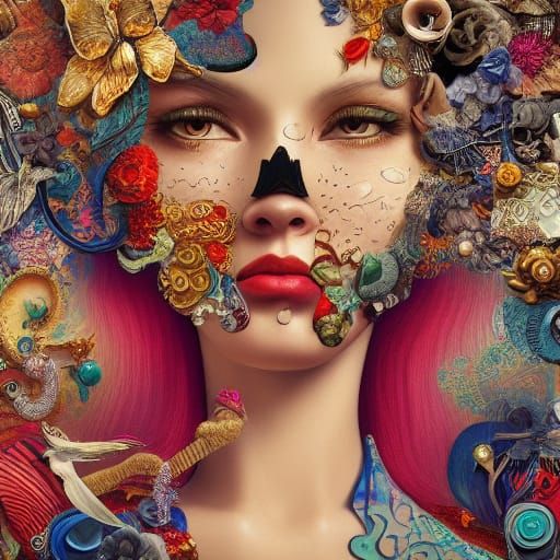 Elaborate Love Collage in Harlem Renaissance Style