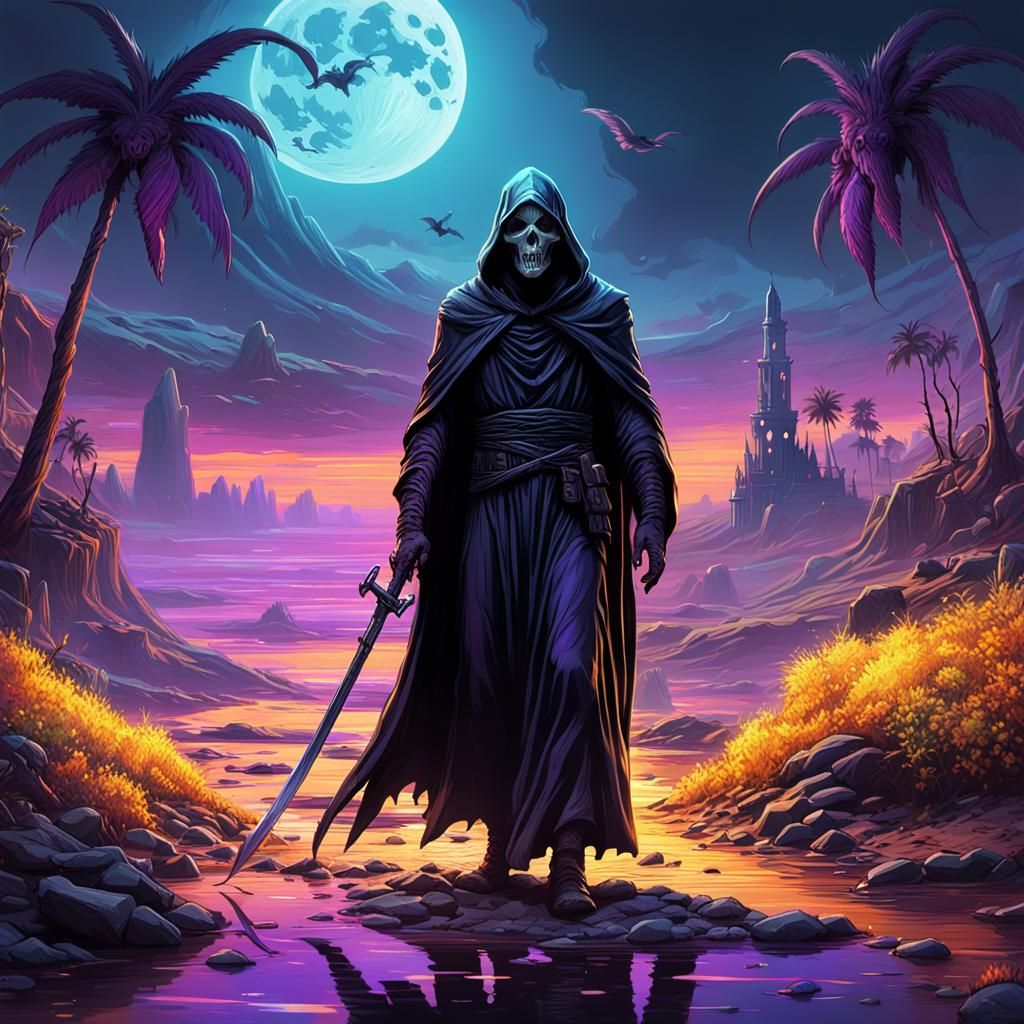 Grim Reaper on Psychedelic Alien Island