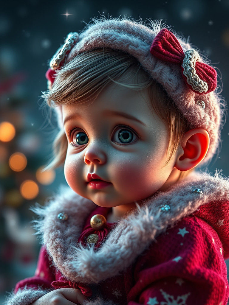 Christmas Baby Creature in Detailed Matte Painting