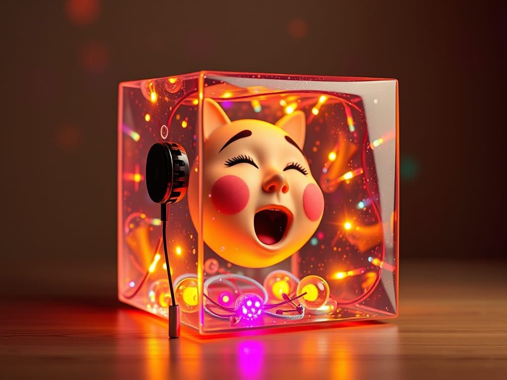 Whimsical Transparent Cube Hosts Karaoke Party