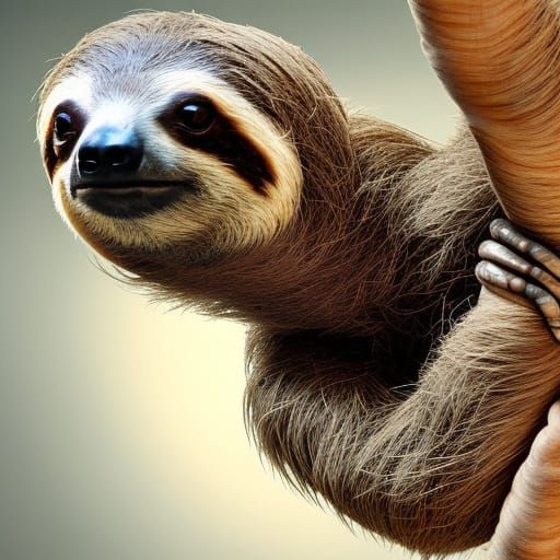 Translucent Sloth Portrait in Photorealistic Style