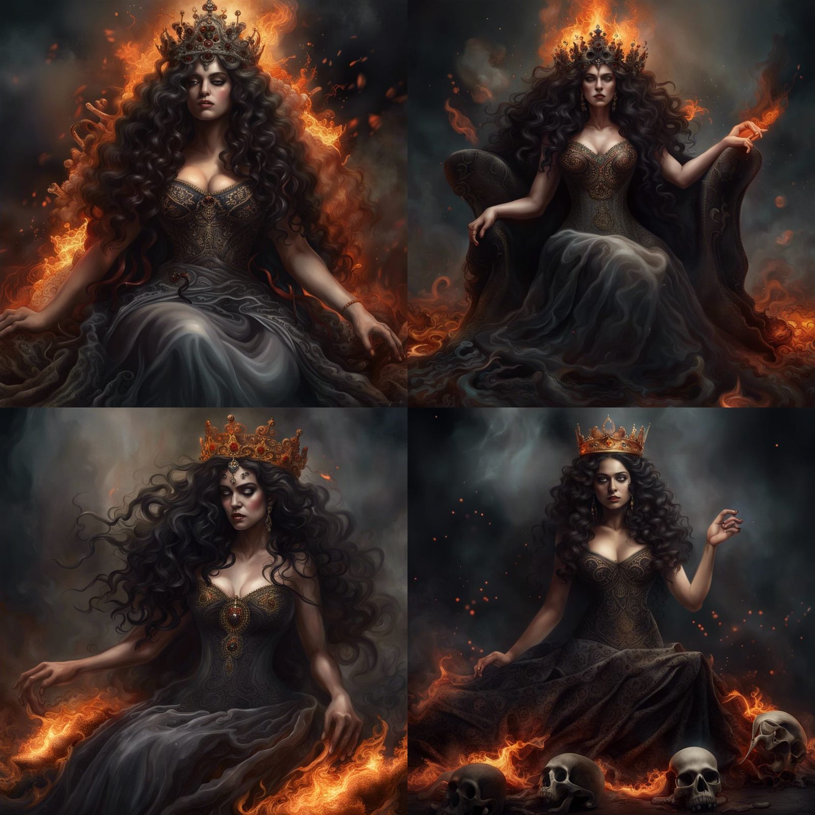 Persephone, Queen of the Dead: Hyperrealistic Digital Art