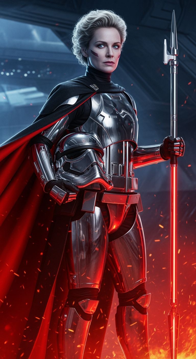 Chrome Stormtrooper Commander with Spear and Helmet