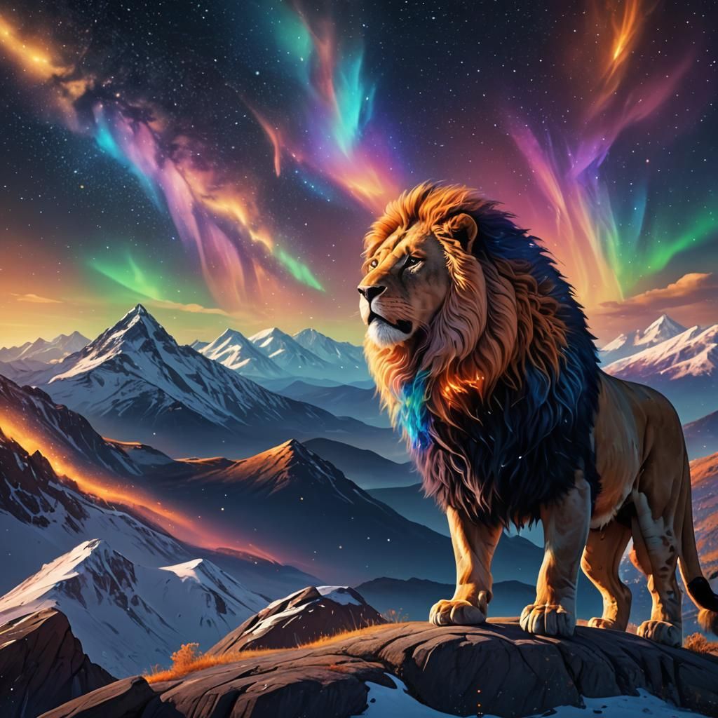 Cosmic Lion Aurora Concept Art