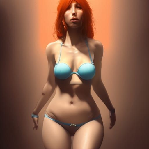 Attractive Woman in Diapers: Hyperdetailed Concept Art