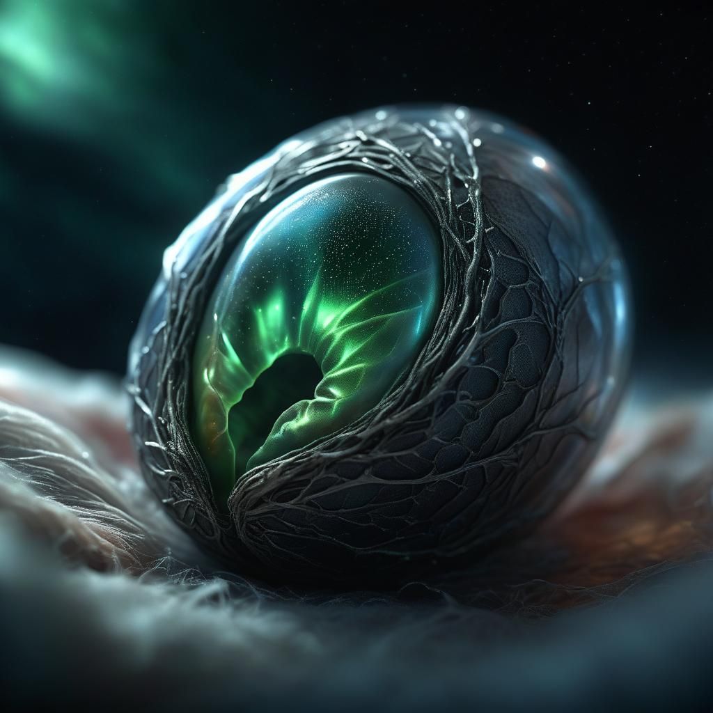 Hyperrealistic Fantasy Aurora Embryonic Cocoon