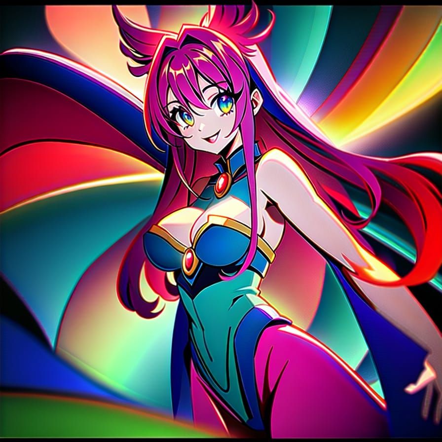 Ethereal Maiden Swallowing Prey in Cosmic Nebula