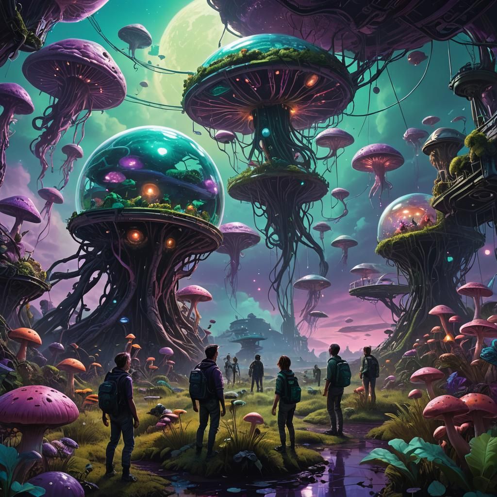 Sci-Fi Concept Art: Aliens Observing Humans