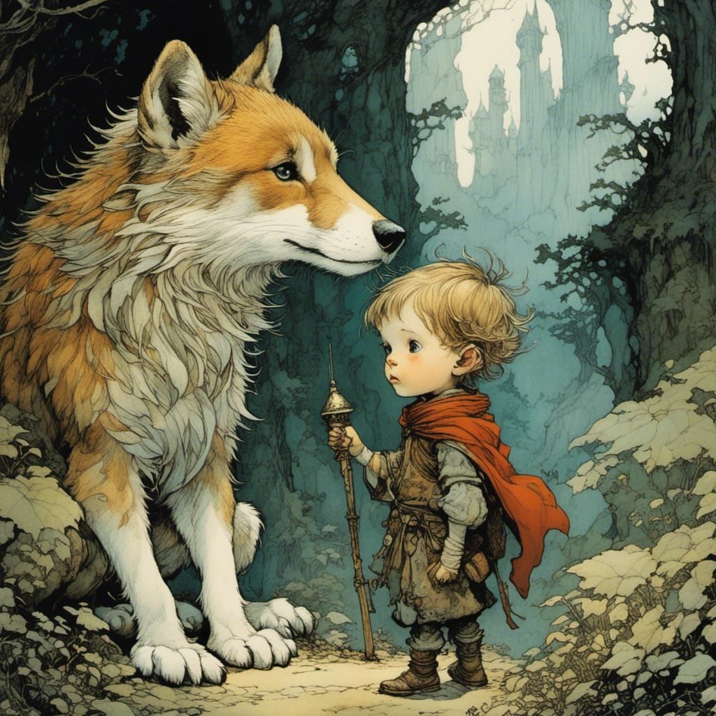 Whimsical Child Illustration in Storybook Style