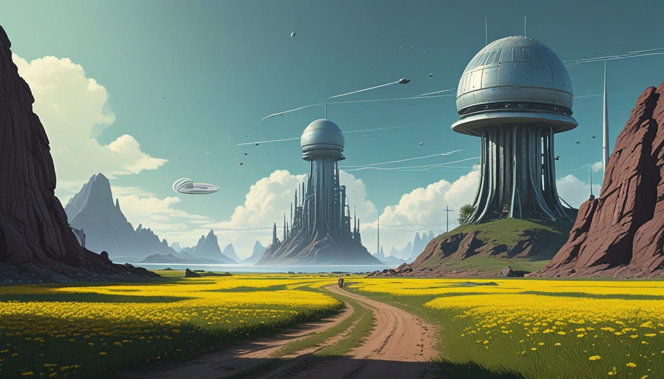 Cyberpunk Dandelion Space Station