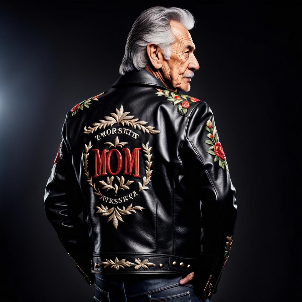 Old Rockstar in Embroidered Jacket Portrait