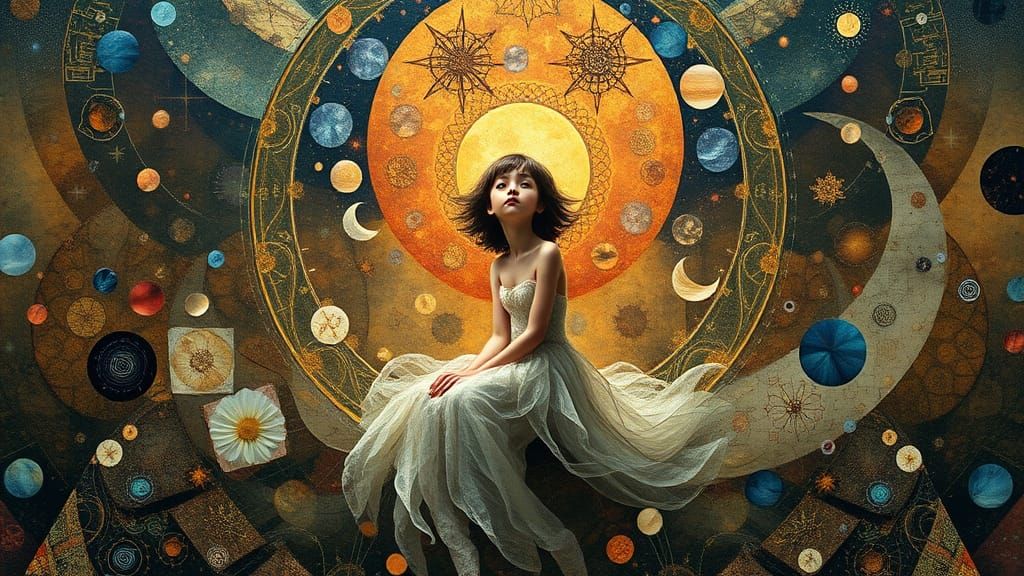 Surreal Figure Embodies Cosmic Magic Amidst Kaleidoscope of ...