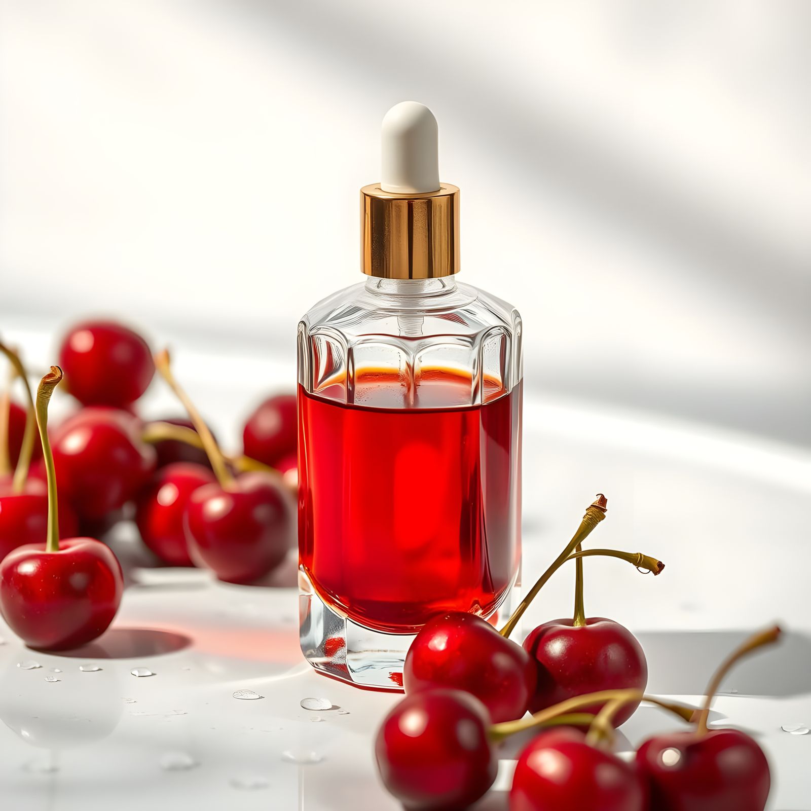 Glowing Cherry Skincare Product in Elegant Beauty Commercial...