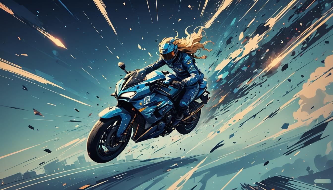 Glitchcore Shooting Star Tiger in Blue Hues