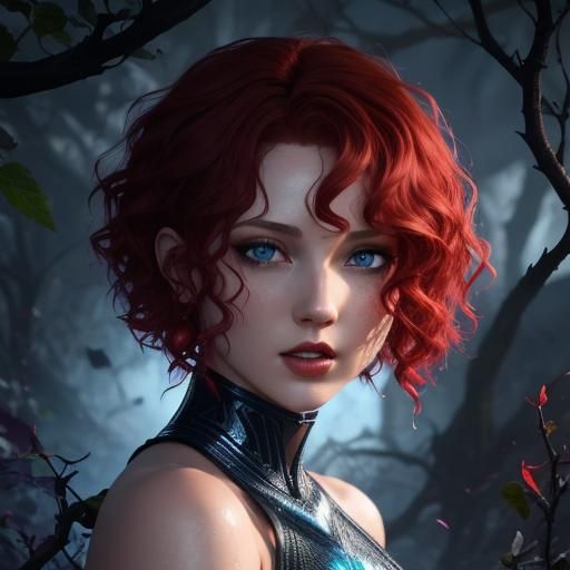 Woman with Vines: Hyperrealistic Concept Art