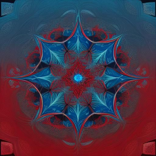 Fractured Presidential Seal: Abstract Vector Fractal Art