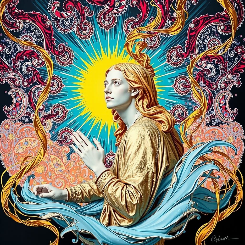 Hyperrealistic Sculpture with Vivid Colors and Dynamic Light...