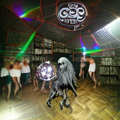 Goetia Inspired Surreal Disco Scene