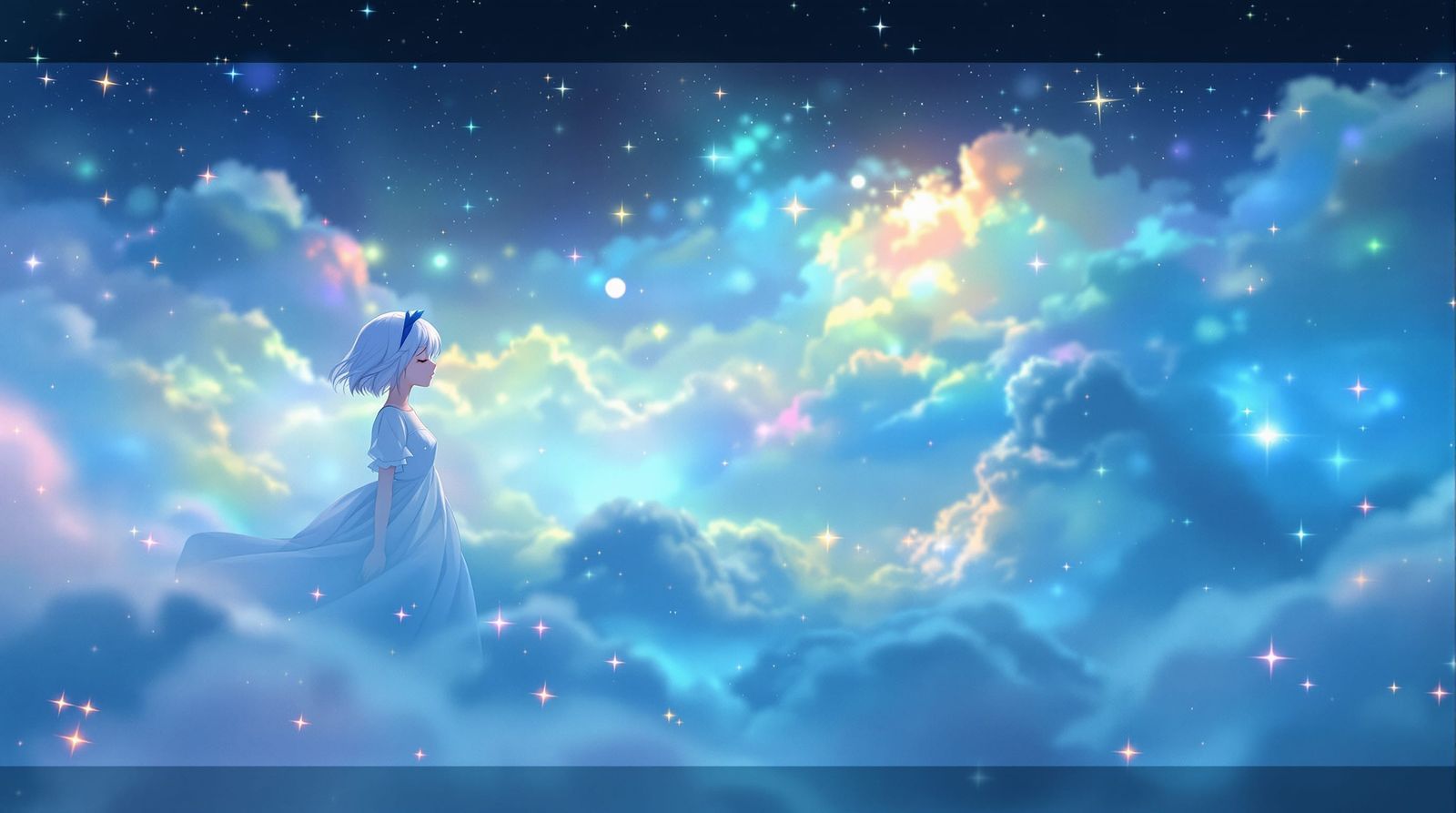 Dreamwalking Anime Girl in Colorful Fog