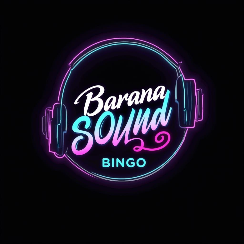 Modern Disco Logo with Neon Lights and DJ Elements